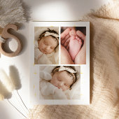 Minimal Script Blessed Flat Newborn Aankondiging