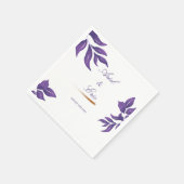 Minimal Script Botanische Paarse en gouden bruilof Servet (Hoek)