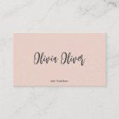 Minimal Script Calligraphy Blush Pink Chic Modern Visitekaartje (Voorkant)