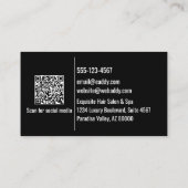 Minimal Script Calligraphy White Gray Black Custom Visitekaartje (Achterkant)