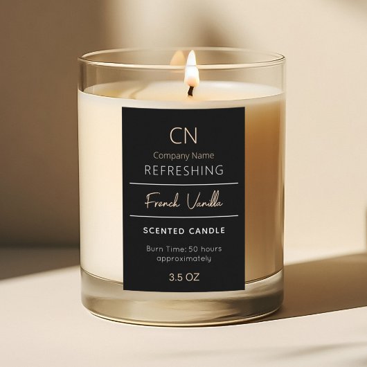 Minimal Script Candle Sticker Label