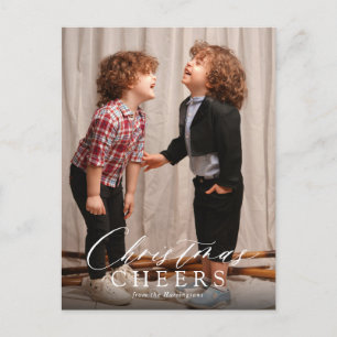 Minimal Script Christmas Cheers Holiday Briefkaart