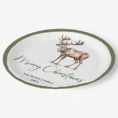 Minimal Script Christmas Custom Family Name Plates Papieren Bordje (Gekanteld)