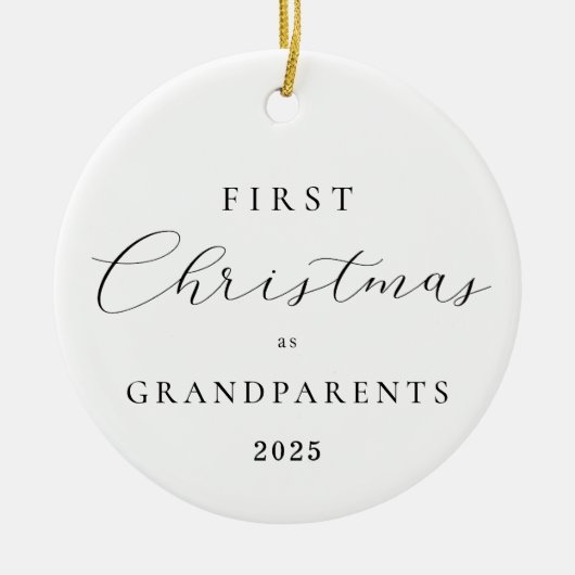 Minimal Script Grandparents Christmas Ornament (Voorkant)
