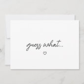 Minimal Script "Guess What" Baby Pregnancy Aankondiging (Voorkant)