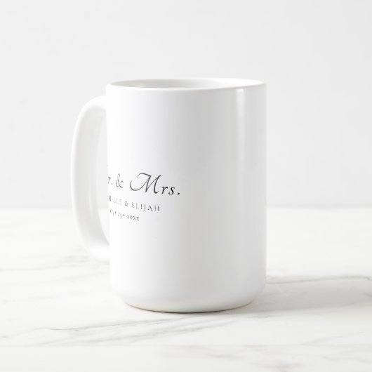 Minimal Script Mr en Mrs Couple Mok Gift (Voorkant links)