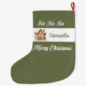 Minimal Script Personalized Christmas Stocking Grote Kerstsok (Achterkant)