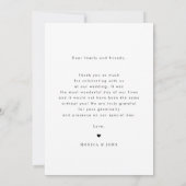 Minimal Script Photo Wedding Dank u kaart (Achterkant)