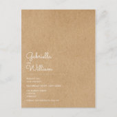 Minimal Script Rustic Kraft Sla de datum op Aankondigingskaart (Voorkant)