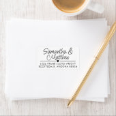 Minimal Script Schattige hart bruiloft retour adre Etiket (Insitu)