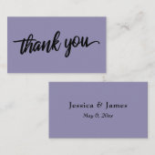 Minimal Script Typography Dusty Paarse Bedankt Informatiekaartje (Voorkant / Achterkant)
