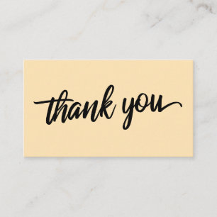 Minimal Script Typography Light Peach Dank u Informatiekaartje