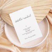 Minimal Script Wedding Invitation with Heart Kaart