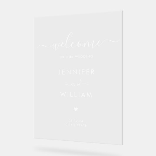 Minimal Script Wedding Party Welcome White (Angle)