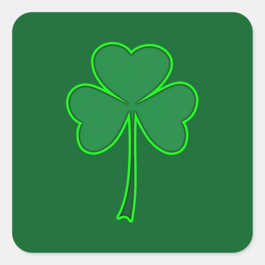 Minimal Shamrock St Patrick’s Day - Autocolante Vierkante Sticker (Voorkant)
