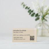 Minimal Simple Black Grey Beige Visitekaartje (Staand voorkant)