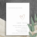 Minimal Simple Blush Heart Couples Invitation de d<br><div class="desc">If you need any further customization please feel free to message me on yellowfebstudio@gmail.com</div>
