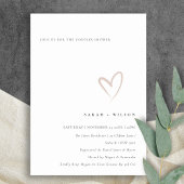 Minimal Simple Blush Heart Couples Invitation de d