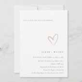 Minimal Simple Blush Heart Couples Invitation de d (Devant)
