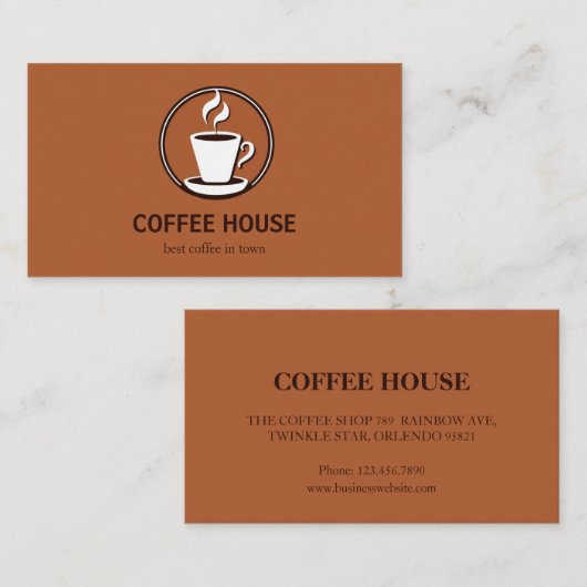 Minimal simple café carte de visite barista (Devant / Derrière)