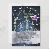 Minimal Simple Dancing Skeleton Halloween Party Kaart (Voorkant)