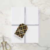 Minimal Simple Gold Buffalo Plaid Vrolijk Kerstfee Cadeaulabel (Met Touw)