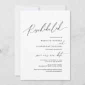 Minimal Simple, invitation de mariage reprogrammée (Devant)