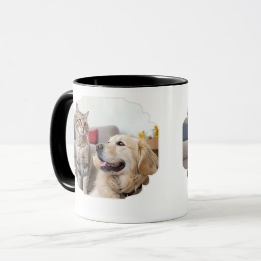 Minimal Simple Pet Mug – Dog & Cat Line Art Design (Devant gauche)
