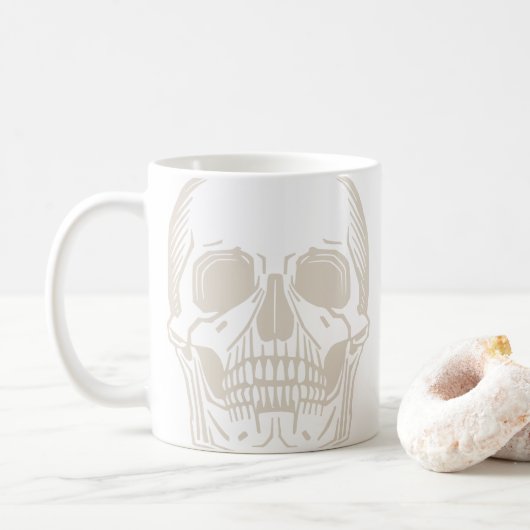 Minimal Skull Coffee eerste Mok (Met donut)