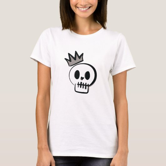 Minimal Skull with Crown – Cool Halloween T-shirt (Voorkant)