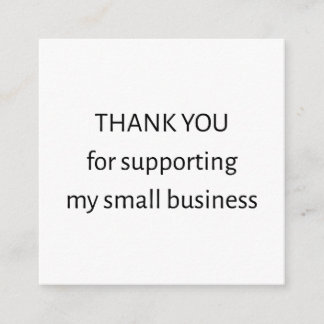 Minimal Small Business Thank You Business Card Vierkante Visitekaartje