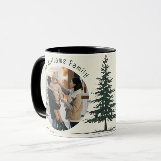 Minimal Snow Christmas Tree Winter Holiday Mok (Voorkant links)