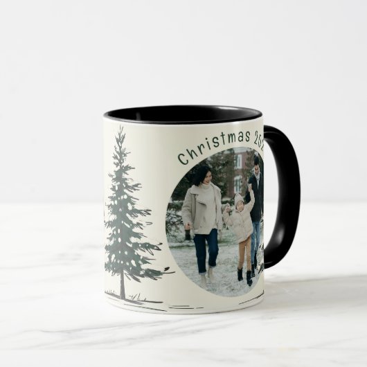 Minimal Snow Christmas Tree Winter Holiday Mok (Voorkant rechts)