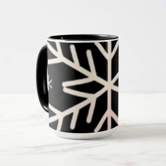 Minimal Snowflake Icon –  Winter Holiday design  Mok (Voorkant links)