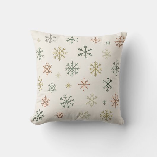 Minimal Snowflakes Seamless Pattern Kussen (Voorkant)
