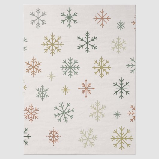 Minimal Snowflakes Seamless Pattern Tissuepapier (Voorkant)