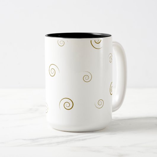 Minimal Spiral Pattern Coffee Mug  Tweekleurige Koffiemok (Voorkant rechts)
