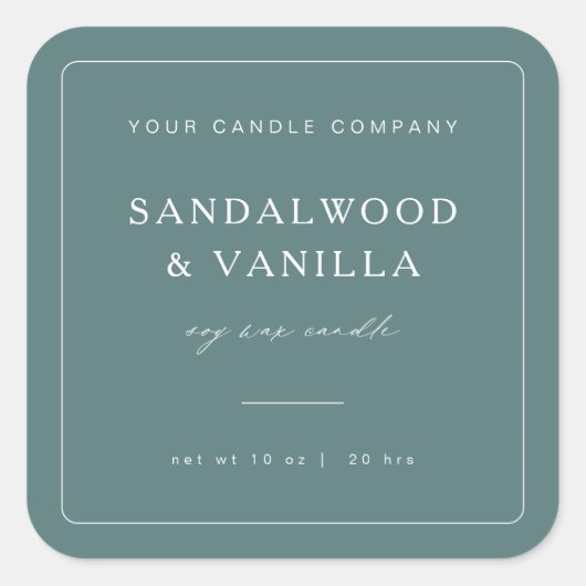 Minimal Square Candle Merk Label Product Sticker (Voorkant)