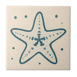 Minimal Starfish Ocean Art Tegel Tegeltje