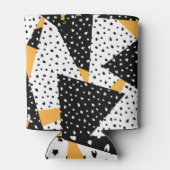 Minimal Stippen Patchwork: Zwart Wit Geel Blikjeskoeler (Achterkant)
