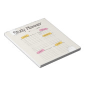 Minimal Study Planner With Hourly Schedule Notitieblok (Schuin)