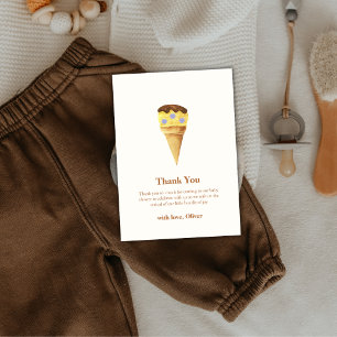 Minimal Summer Scoop Ice Cream Boy Baby shower Bedankkaart