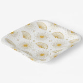 Minimal Sunburst – Modern Golden Rays Pattern for Papieren Bordje (Gebogen)