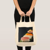 Minimal Sushi Elegance Tote – Nigiri on Leaf Bag (Voorkant (product))