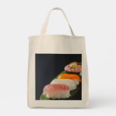 Minimal Sushi Elegance Tote – Nigiri on Leaf Bag (Achterkant)
