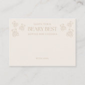 Minimal Teddy Bear Baby Shower Advice Informatiekaartje (Voorkant)