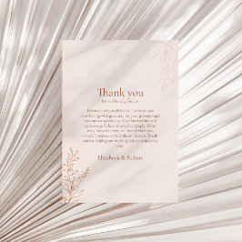 Minimal Terracotta Botanical Thank You Card Bedankkaart