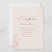 Minimal Terracotta Botanical Wedding Invitation Kaart (Voorkant)
