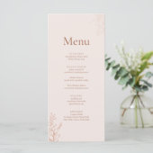 Minimal Terracotta Botanical Wedding Menu (Debout devant)