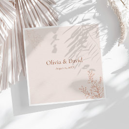 Minimal Terracotta Botanical Wedding Napkin Servet